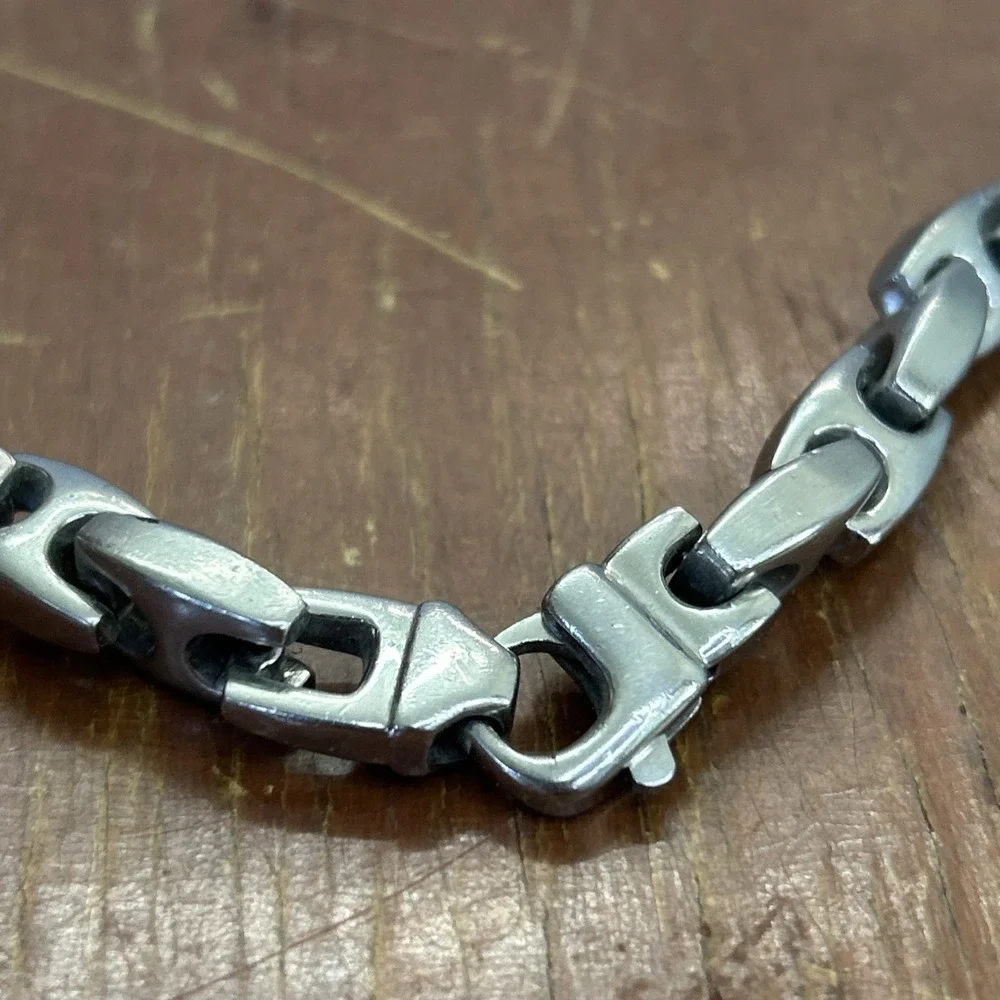Stainless Steel  Byzantine Men's Chain Necklace Y2K Cyber Punk Goth 24